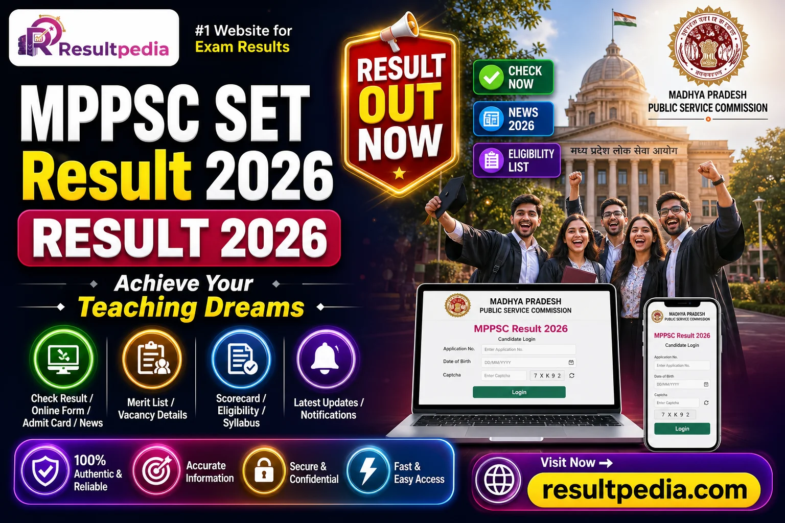 MPPSC SET Result 2026 Out: 1,854 Qualified for Assistant Professor Eligibility at mppsc.mp.gov.in