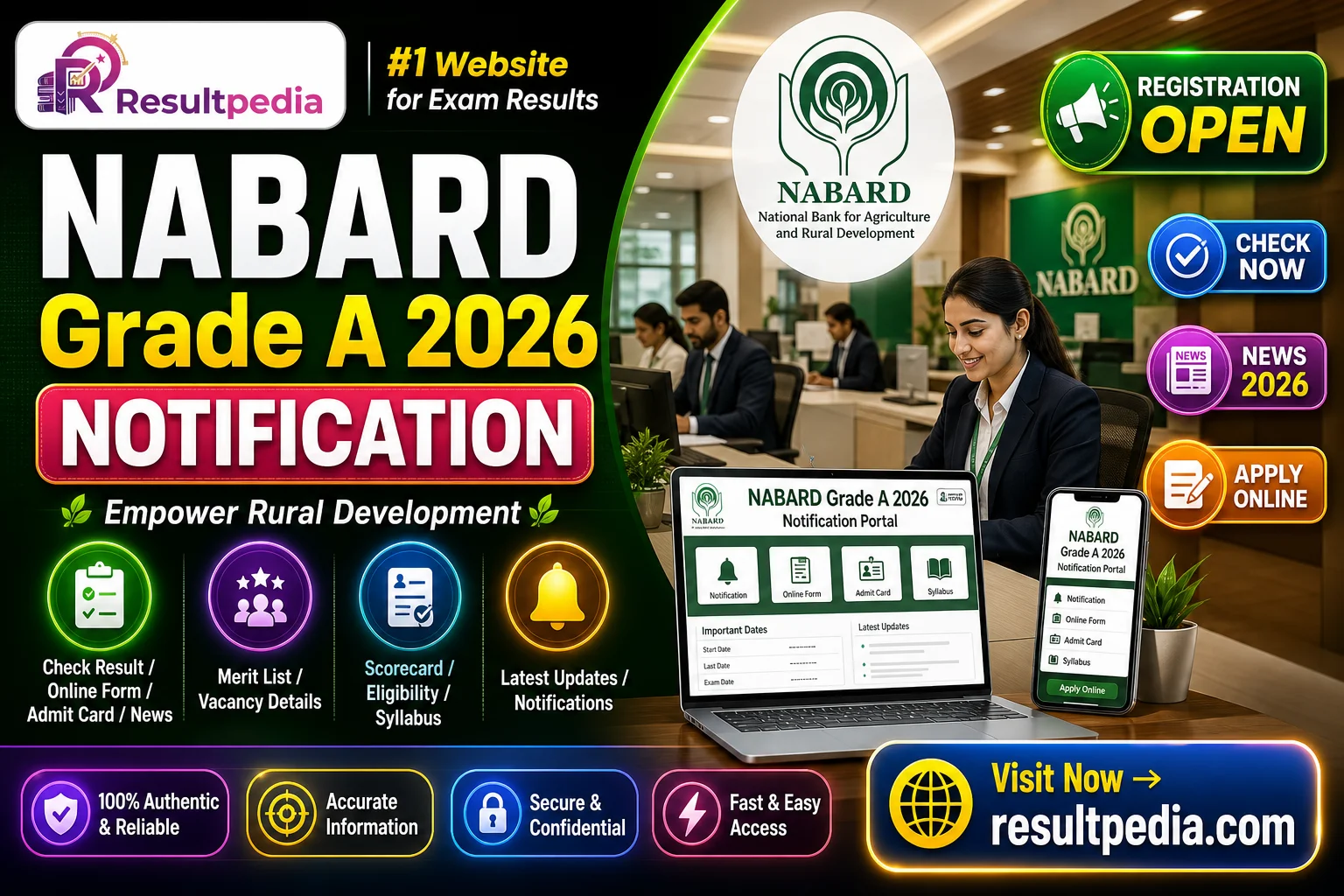 NABARD Grade A 2026 (Assistant Manager) — Notification, Eligibility, Phases & Salary — Resultpedia banner