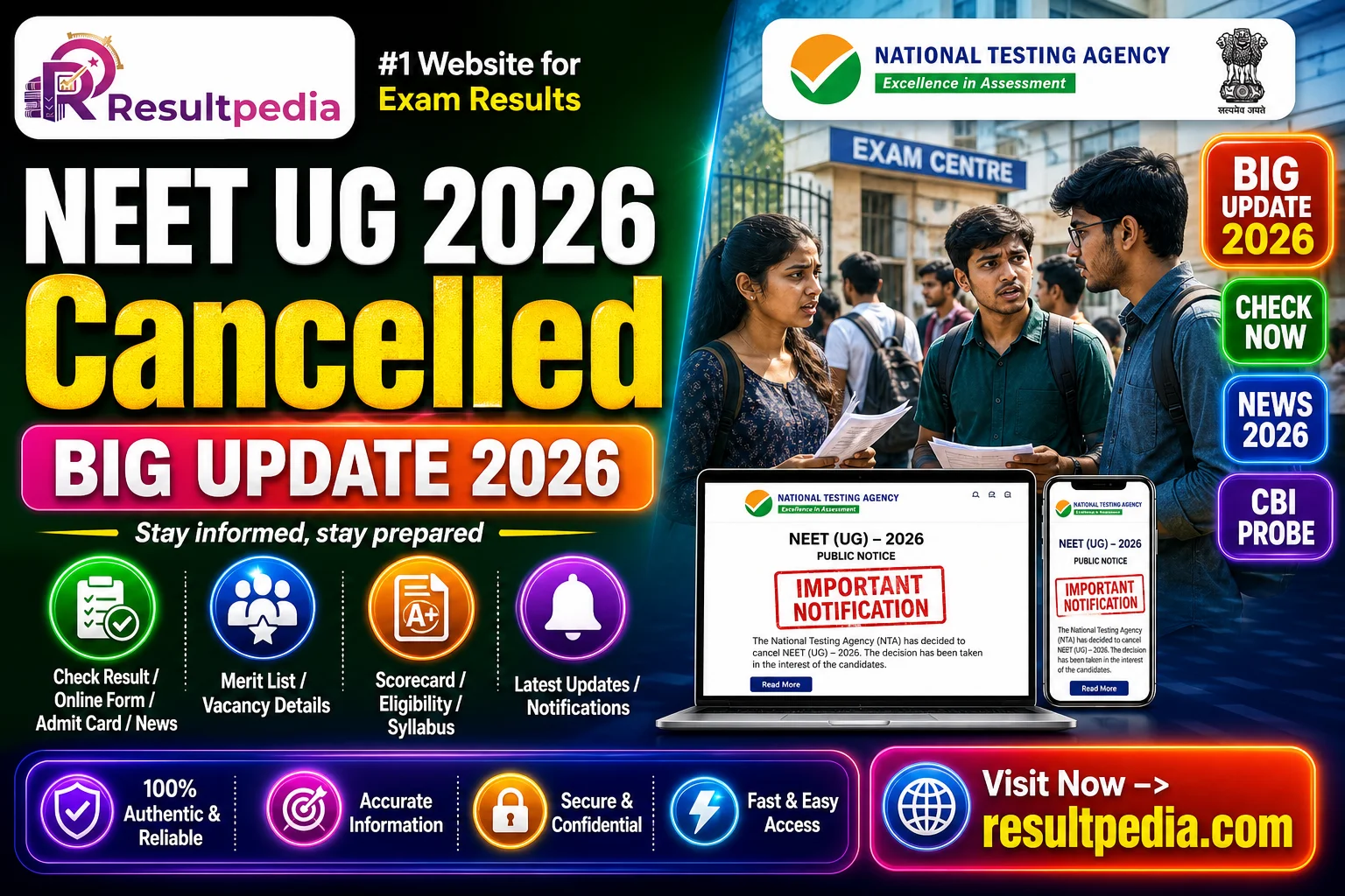 NEET UG 2026 Cancelled by NTA: Paper Leak, CBI Probe, Fresh Exam Date Awaited