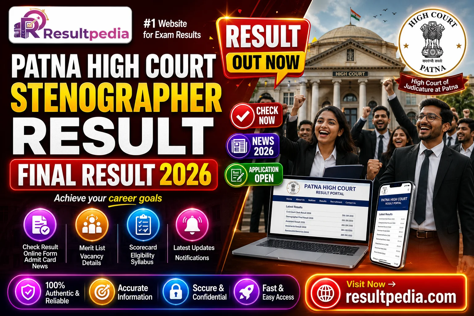 Patna High Court Stenographer Final Result 2026  — Resultpedia banner