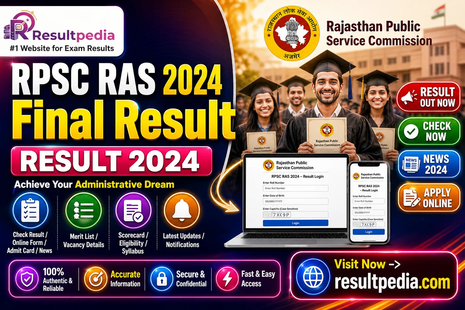 RPSC RAS 2024 Final Result  — Resultpedia banner