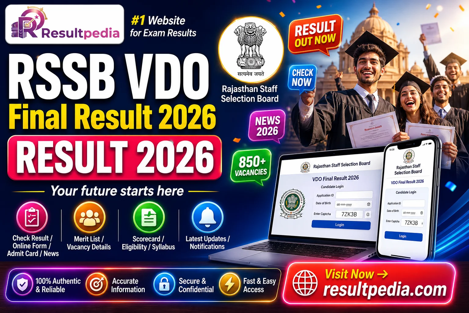 RSSB VDO Final Result 2026 — Gram Vikas Adhikari Merit List — Resultpedia banner