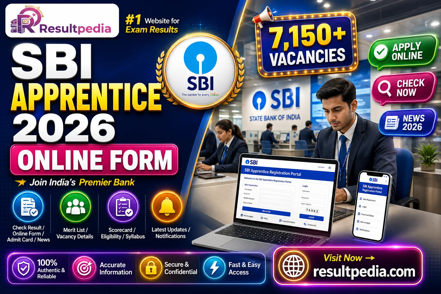 SBI Apprentice Online Form 2026 — 7,150 Posts Apply at sbi.co.in