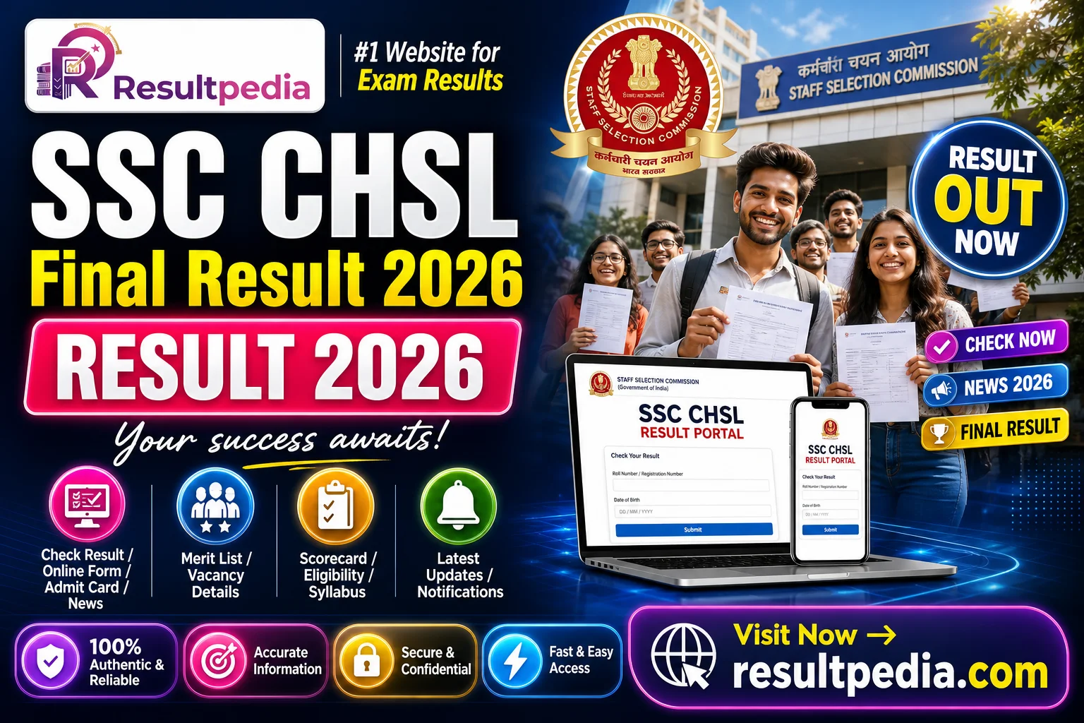 SSC CHSL 2025 Final Result — Marks & Cutoff Released — Resultpedia banner