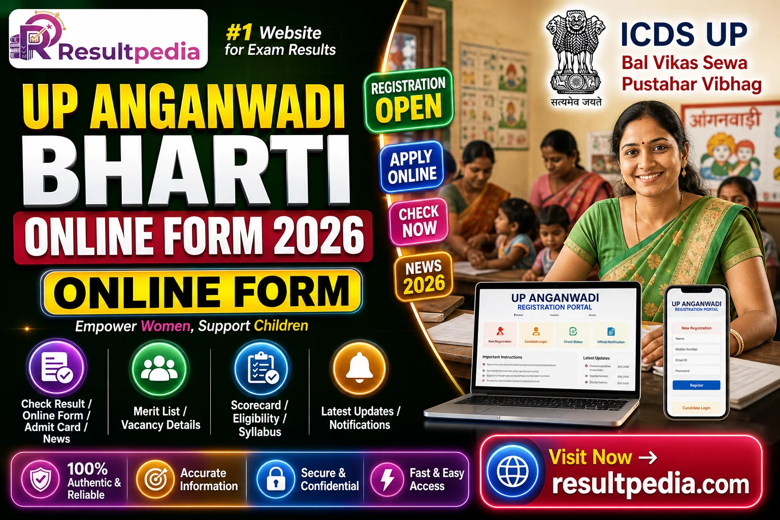 UP Anganwadi Bharti Online Form 2026 (Updated) — Worker + Helper Posts