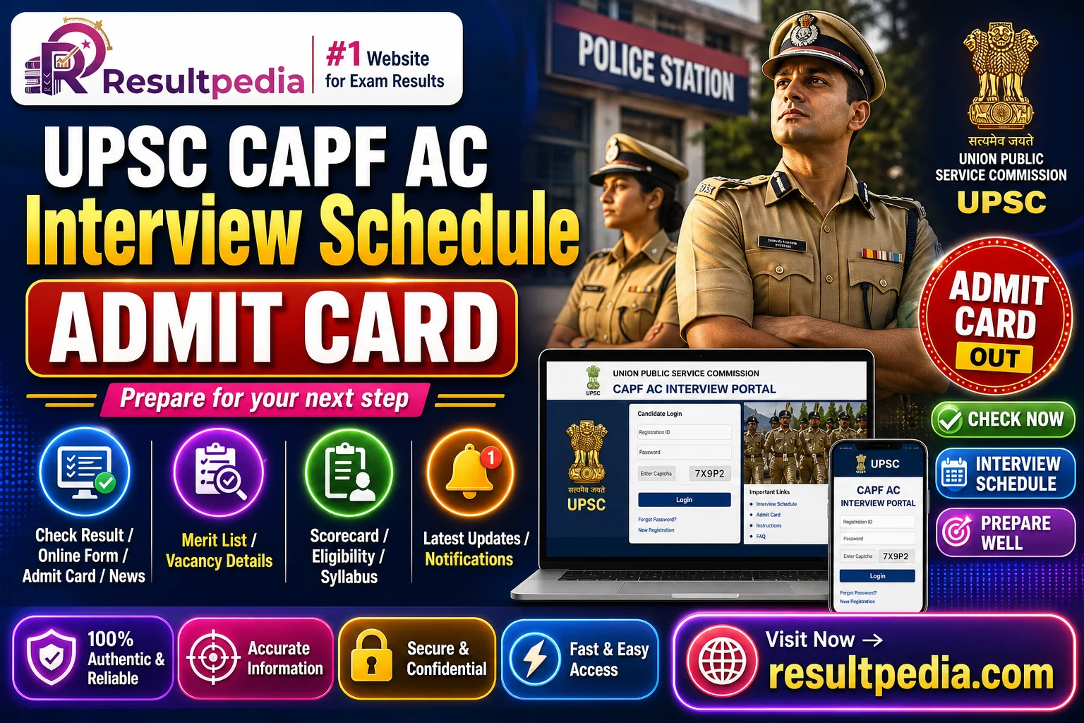 UPSC CAPF AC Interview Schedule 2026  — Resultpedia banner