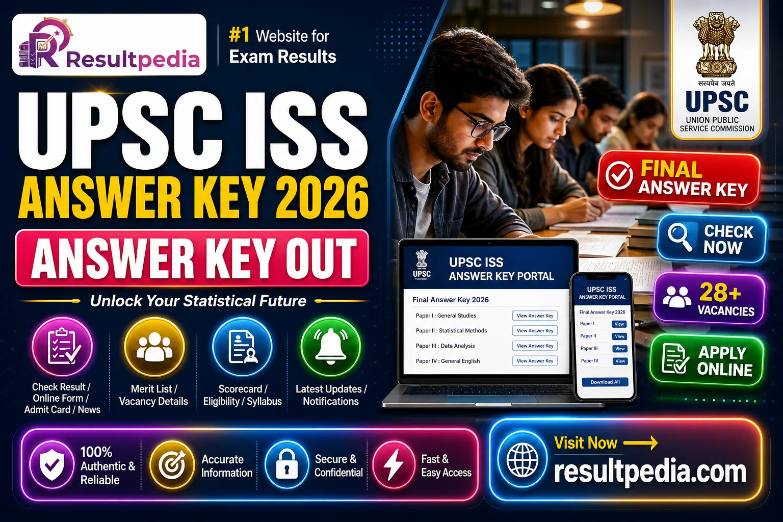 UPSC ISS Answer Key 2026 — Indian Statistical Service (IES/ISS) — Resultpedia banner