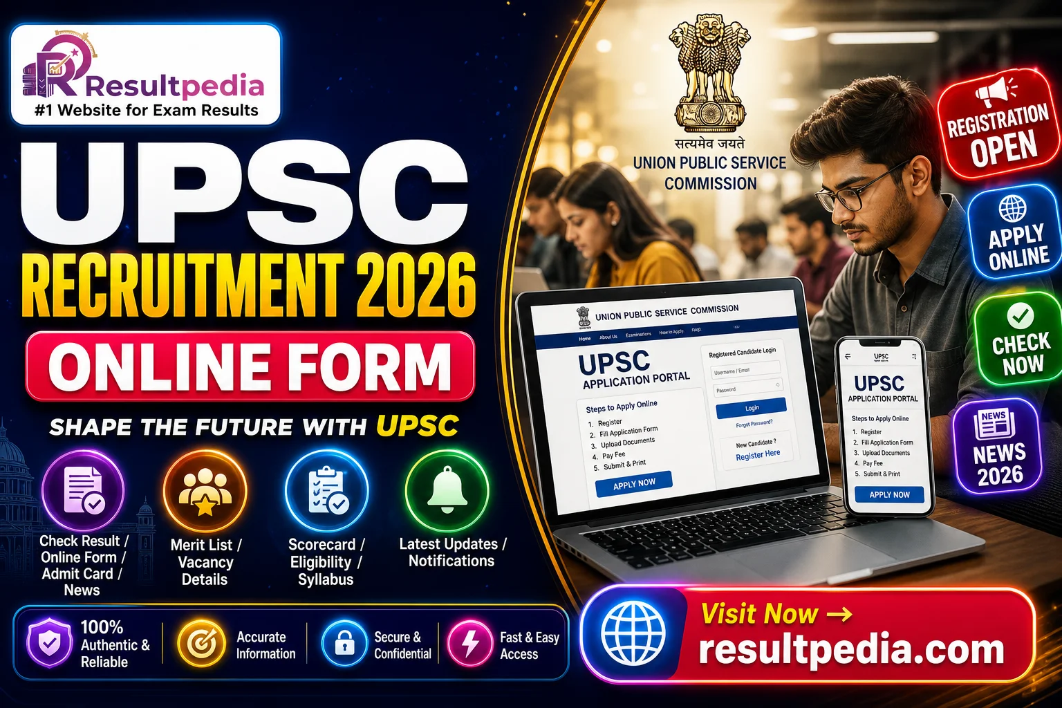 UPSC Recruitment 2026 (Advt 06/2026) — Online Form, Last Date 3 July — Resultpedia banner