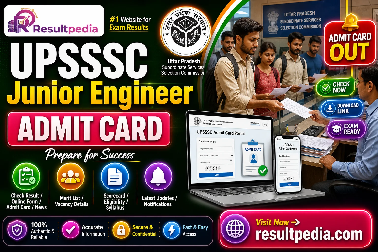 UPSSSC Junior Engineer Admit Card 2026 — Direct Link Active — Resultpedia banner
