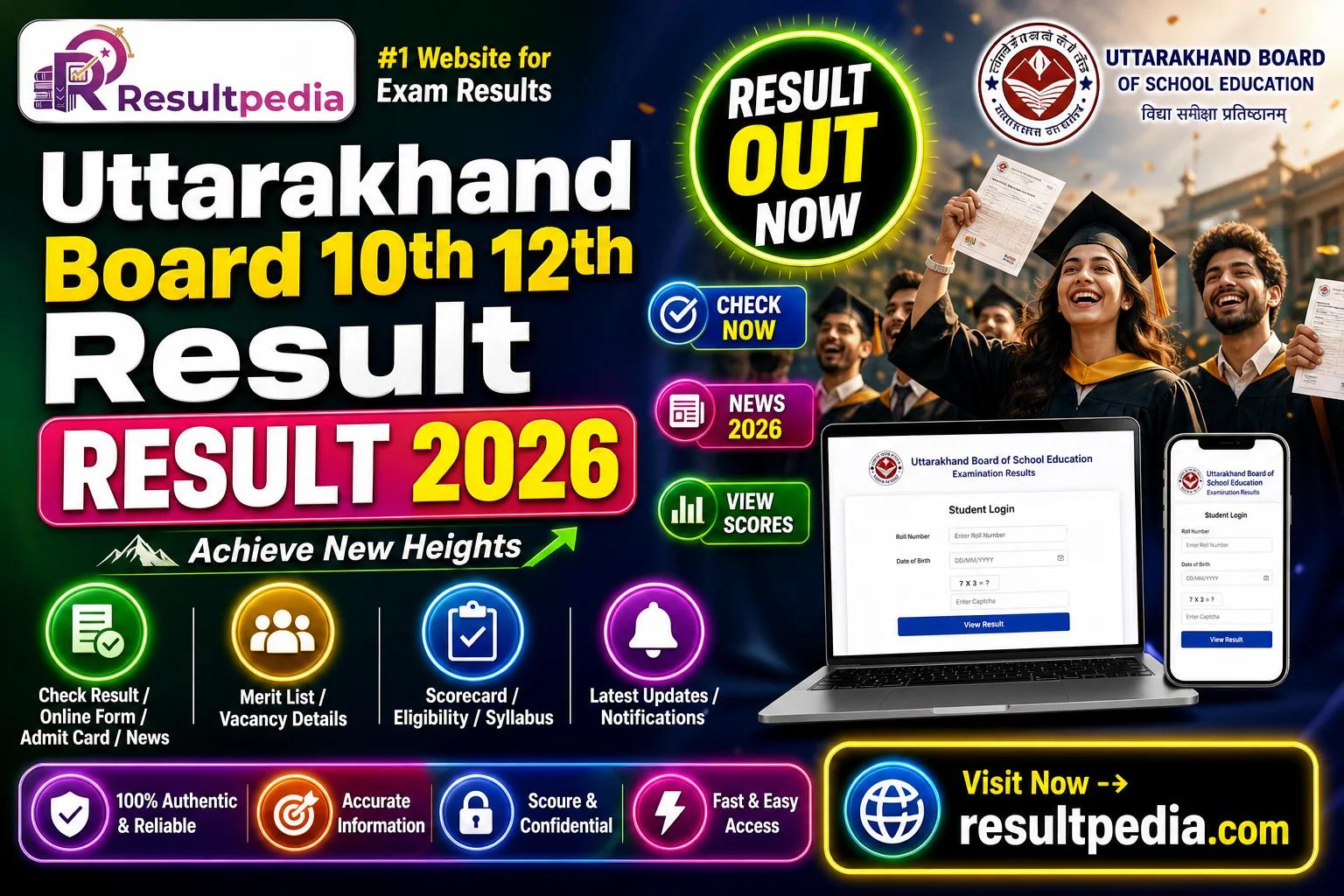 Uttarakhand Board 10th 12th Result 2026  — Resultpedia banner