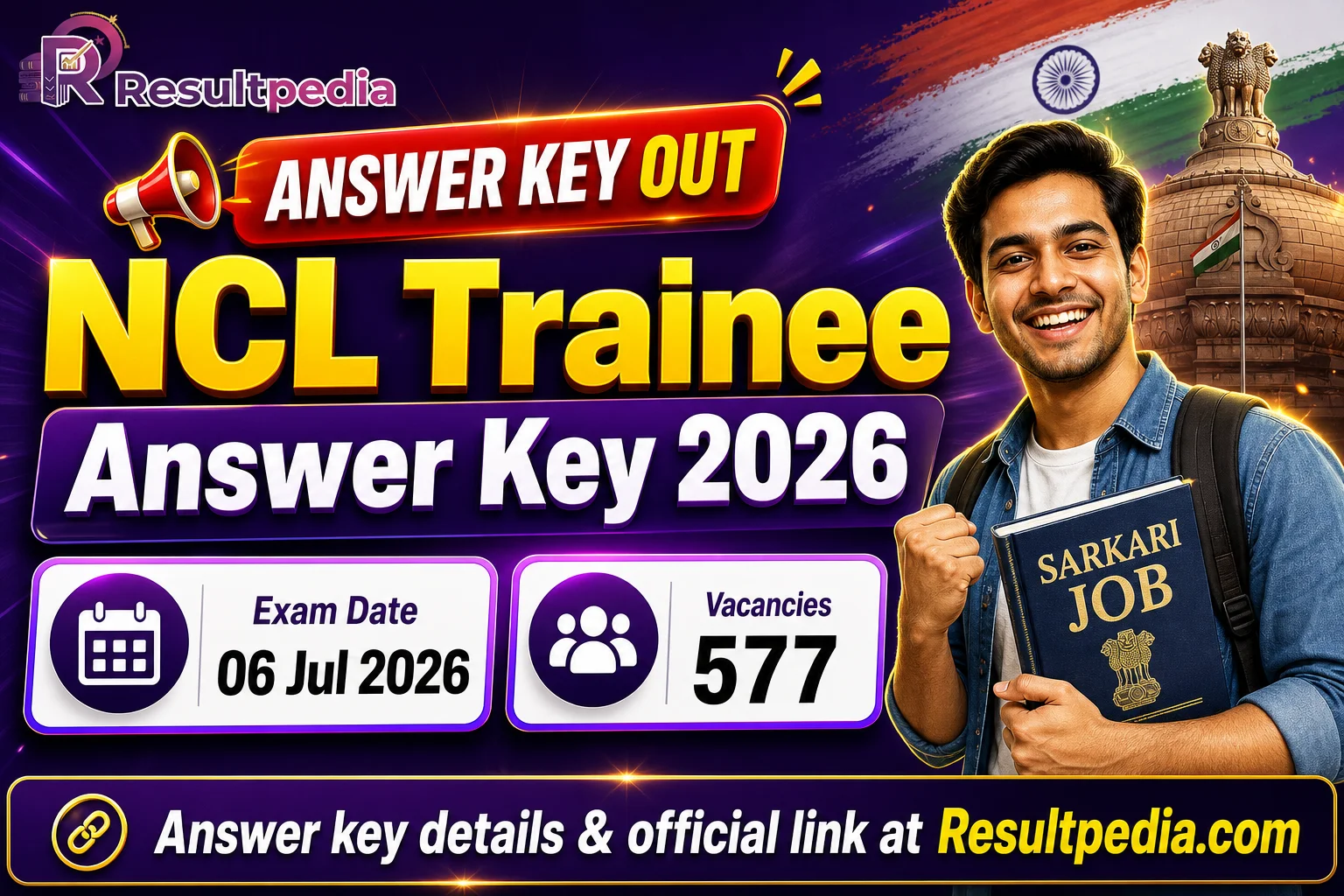 NCL Trainee Answer Key 2026: HEMM, Paramedical, Overseer — Objection by 15 July — Resultpedia banner