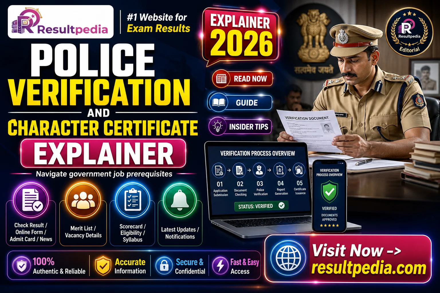 Police Verification and Character Certificate for Government Jobs — Explained — Resultpedia banner